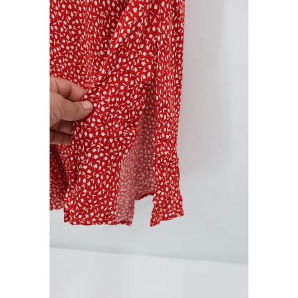 MADEWELL Midi Slip Skirt - Red Floral - Picture 3 of 10